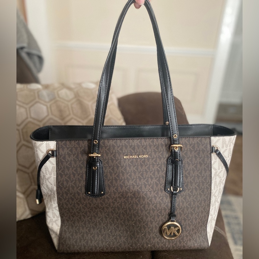 Michael Kors Voyager Multi Brown Logo Tote Bag